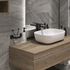 Керамогранит Cersanit Castello темно-серый 898x448x8 мм (3 шт.=1,206 кв.м) - фото 14