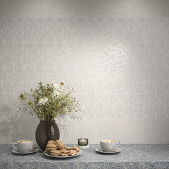 Плитка декор Kerama Marazzi Тессуто листья серая 400x250x8 мм - фото 8