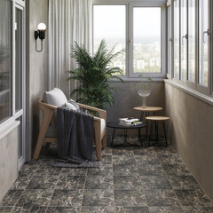 Керамогранит Cersanit Vilio темно-серый рельеф 298х298х8 мм (13 шт.=1,154 кв.м) - фото 3