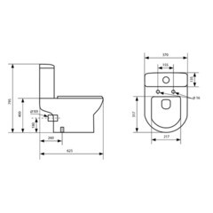 Унитаз-компакт Сorsa Deco CX Rimless безободковый с универсальным выпуском с сиденьем дюропласт микролифт (TPCX625SR) - фото 12
