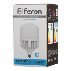 Лампа светодиодная Feron Е27/Е40 6400К 60 Вт 5700 Лм 220 В цилиндр T120 матовая - фото 3