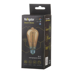 Лампа умная Navigator филаментная диммируемая Е27 8 Вт теплый/холодный 2700-6500 К IP20 ретро - фото 3