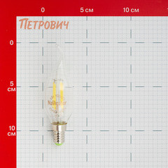 Лампа светодиодная филаментная Navigator E14 4000К 6 Вт 660 Лм 220-240 В свеча на ветру прозрачная - фото 2