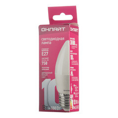 Лампа светодиодная Онлайт E27 4000К 10 Вт 750 Лм 220-240 В свеча матовая - фото 3