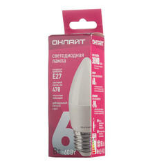 Лампа светодиодная Онлайт E27 4000К 6 Вт 470 Лм 220-240 В свеча матовая - фото 3