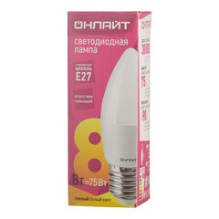 Лампа светодиодная Онлайт E27 2700К 8 Вт 560 Лм 176-264 В свеча матовая - фото 3