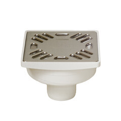 Изображение товара Трап душевой вертикальный Miano с гидрозатвором 100х100 мм d40 мм решетка из нержавеющей стали (MPVS-04002)