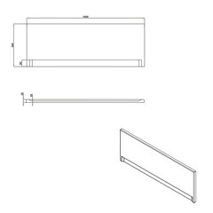 Панель фронтальная для ванны акриловой Cersanit 160х58 см белая (PA-TYPE1*160-W/63327) - фото 3