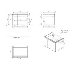 Тумба под раковину Cersanit Colour 60 см подвесная белая (SP-SZ-COL-CM/COL/60) - фото 8