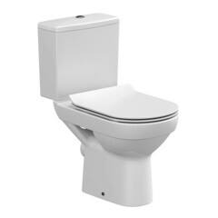 Изображение товара Унитаз-компакт Cersanit City безободковый с горизонтальным выпуском с сиденьем дюропласт микролифт белый (S-KO-CIT011-3/5-COn-S-DL-)