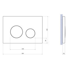 Клавиша смыва для инсталляций Cersanit Twins хром (63523) - фото 4