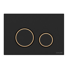 Изображение товара Клавиша смыва для инсталляций Cersanit Twins черная/золото (63534)