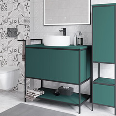 Смеситель для раковины Cersanit Brasko Black однорычажный с донным клапаном черный (63107) - фото 8