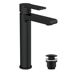 Смеситель для раковины высокий Cersanit Brasko Black однорычажный черный (63111) - фото 10