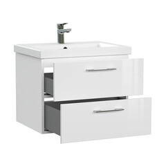 Тумба под раковину Cersanit Lara 60 см подвесная белая (64133) - фото 7