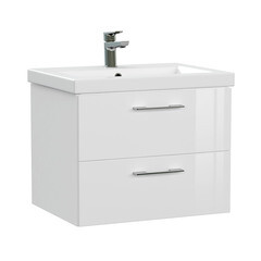 Тумба под раковину Cersanit Lara 60 см подвесная белая (64133) - фото 1