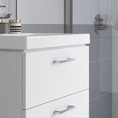 Тумба под раковину Cersanit Lara 60 см подвесная белая (64133) - фото 2