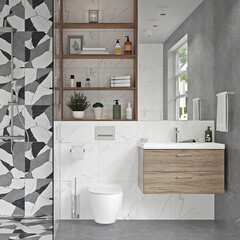 Тумба под раковину Cersanit Lara 60 см подвесная орех (64134) - фото 11