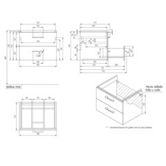 Тумба под раковину Cersanit Lara 60 см подвесная орех (64134) - фото 9