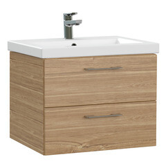 Тумба под раковину Cersanit Lara 60 см подвесная орех (64134) - фото 1