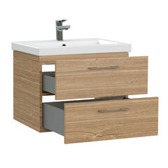 Тумба под раковину Cersanit Lara 60 см подвесная орех (64134) - фото 8