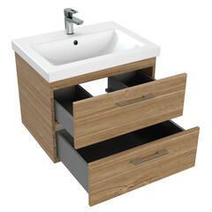 Тумба под раковину Cersanit Lara 60 см подвесная орех (64134) - фото 7