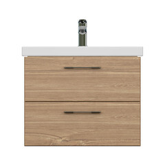 Тумба под раковину Cersanit Lara 60 см подвесная орех (64134) - фото 3