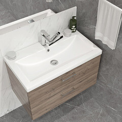 Тумба под раковину Cersanit Lara 60 см подвесная орех (64134) - фото 2