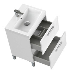 Тумба под раковину Cersanit Melar 60 см подвесная белая (64128) - фото 12