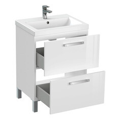 Тумба под раковину Cersanit Melar 60 см подвесная белая (64128) - фото 10