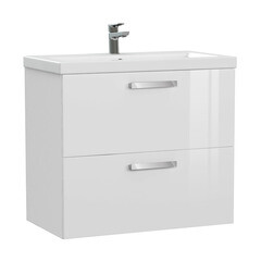 Тумба под раковину Cersanit Melar 80 см подвесная белая (64130) - фото 1