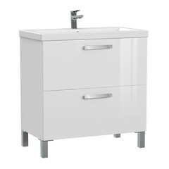 Тумба под раковину Cersanit Melar 80 см подвесная белая (64130) - фото 11