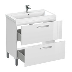 Тумба под раковину Cersanit Melar 80 см подвесная белая (64130) - фото 6