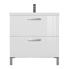 Тумба под раковину Cersanit Melar 80 см подвесная белая (64130) - фото 5