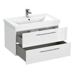 Тумба под раковину Cersanit Lara 80 см подвесная белая (64137) - фото 6