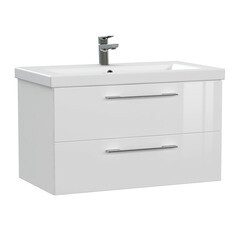 Тумба под раковину Cersanit Lara 80 см подвесная белая (64137) - фото 1