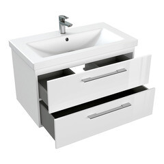 Тумба под раковину Cersanit Lara 80 см подвесная белая (64137) - фото 5