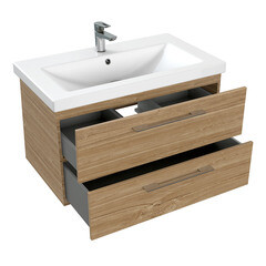 Тумба под раковину Cersanit Lara 80 см подвесная орех (64138) - фото 11