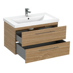 Тумба под раковину Cersanit Lara 80 см подвесная орех (64138) - фото 9