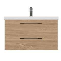 Тумба под раковину Cersanit Lara 80 см подвесная орех (64138) - фото 8