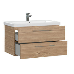 Тумба под раковину Cersanit Lara 80 см подвесная орех (64138) - фото 6