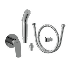 Смеситель с гигиеническим душем встраиваемый Cersanit Flavis со скрытой частью в комплекте хром (64104) - фото 7