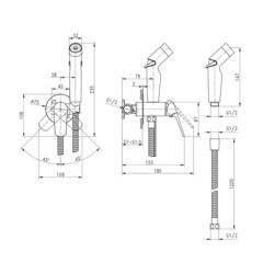 Смеситель с гигиеническим душем встраиваемый Cersanit Flavis со скрытой частью в комплекте хром (64104) - фото 3