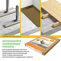 Подложка под ламинат и паркет хвойная Солнце 7 мм 7 кв.м 0,59х0,79 м - фото 9