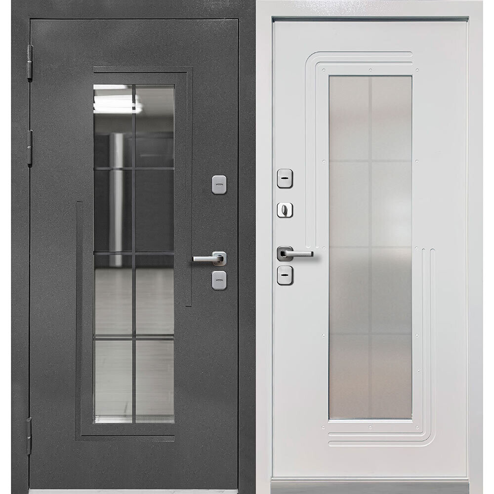 Изображение товара Входная дверь Ferroni Luxor Termo 7 с терморазрывом, стеклопакетом, левая, графит