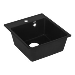 Мойка для кухни Ulgran Practik 43х49х20 см врезная искусственный камень черный оникс - фото 1