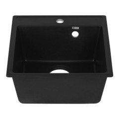 Мойка для кухни Ulgran Practik 43х49х20 см врезная искусственный камень черный оникс - фото 6