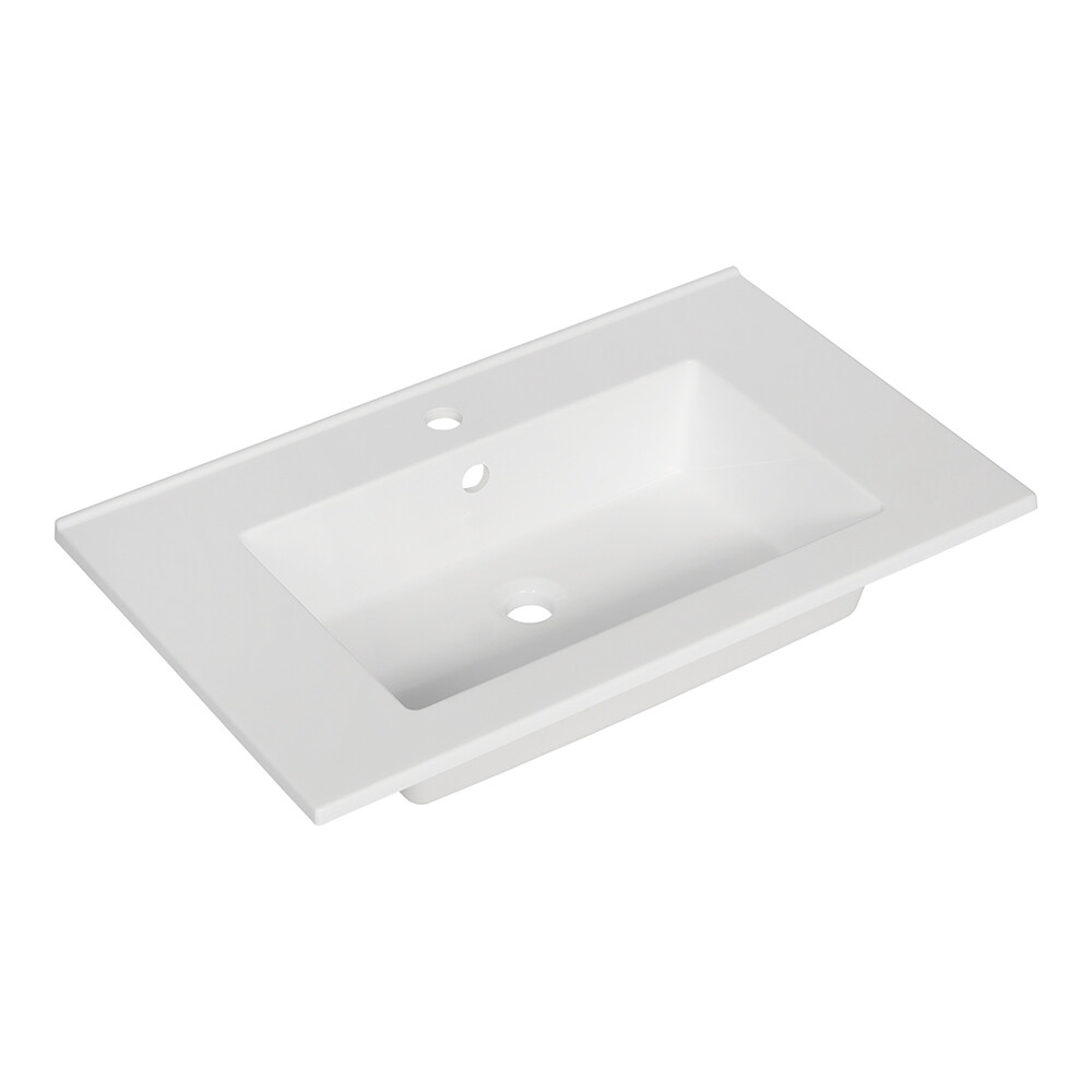 Изображение товара Раковина для тумбы Paola Parma 75 см из литьевого мрамора, встраиваемая, белая