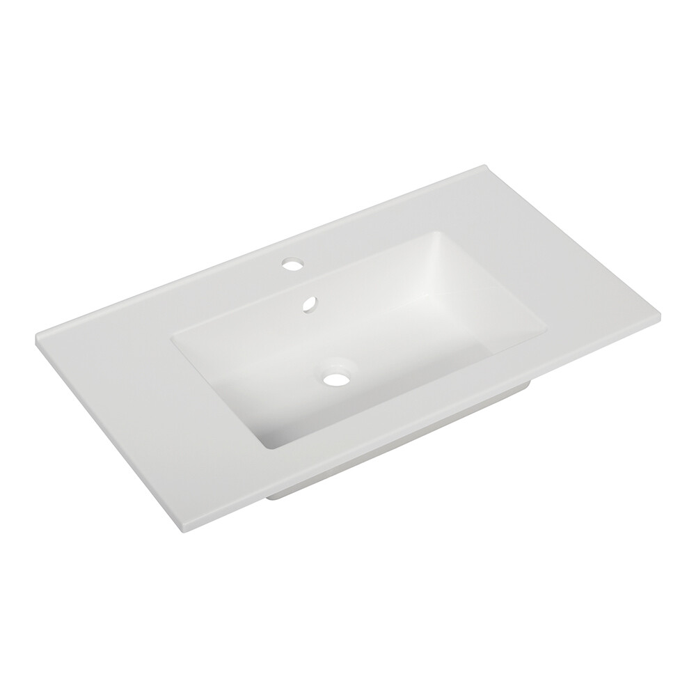 Изображение товара Раковина для тумбы Paola Parma 85 см из литьевого мрамора, белая, встраиваемая