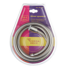 Шланг для душа Corsa Deco 1500-2000 мм металлический нержавеющая сталь (1023749) - фото 6